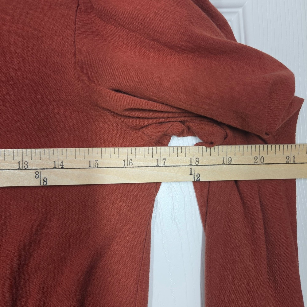 Nation LTD Romy Puff Sleeve Top Rust Terracotta Pima Cotton‎ Slub Size M Cottage - Picture 8 of 8